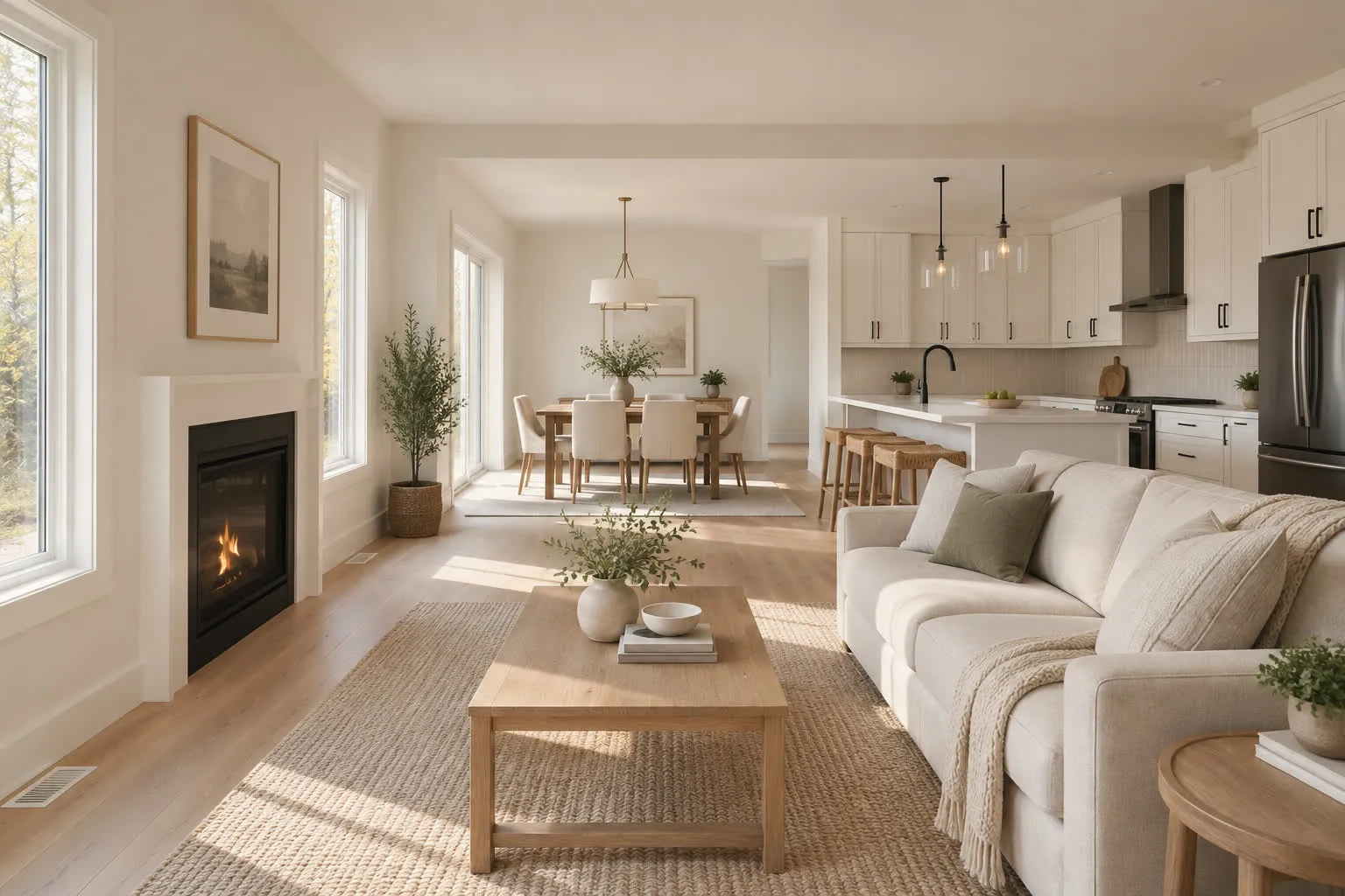 Illustration of The Hawkesbury's living, drawn from its floor plan